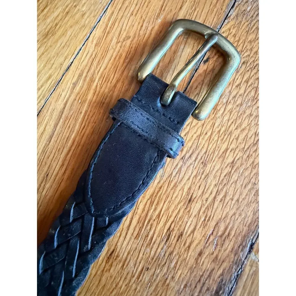 Dark Brown Braided Leather Belt Mens sz XL